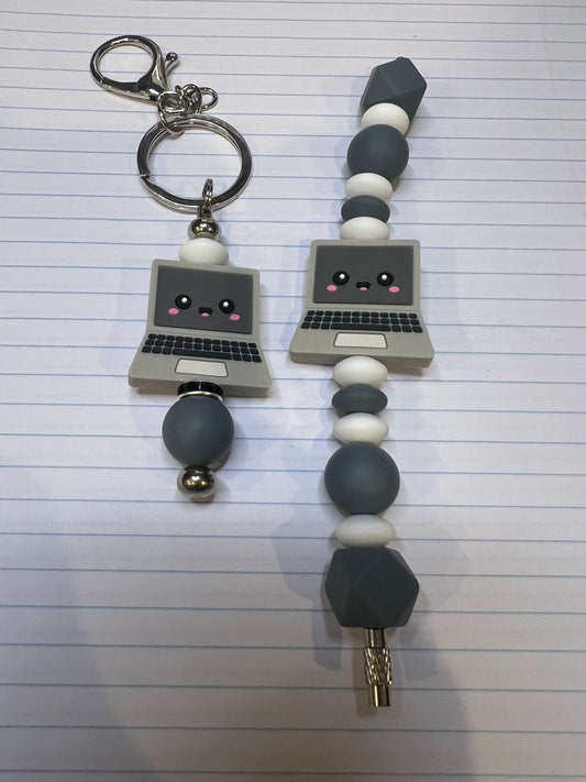 Teacher Tech Essentials – Beaded Pen & Keychain Set