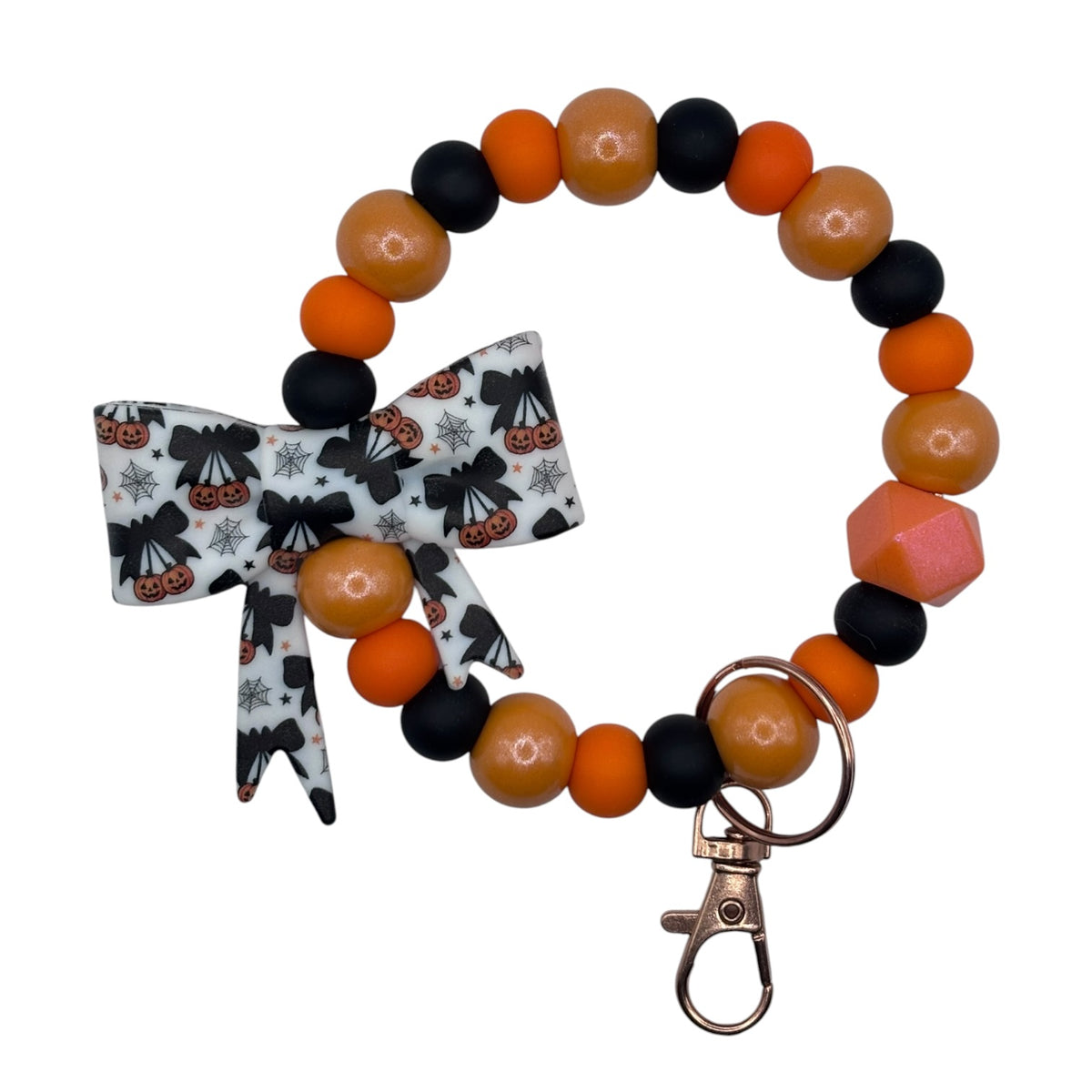 Classic Cherry Candy Corn Bow Wristlet