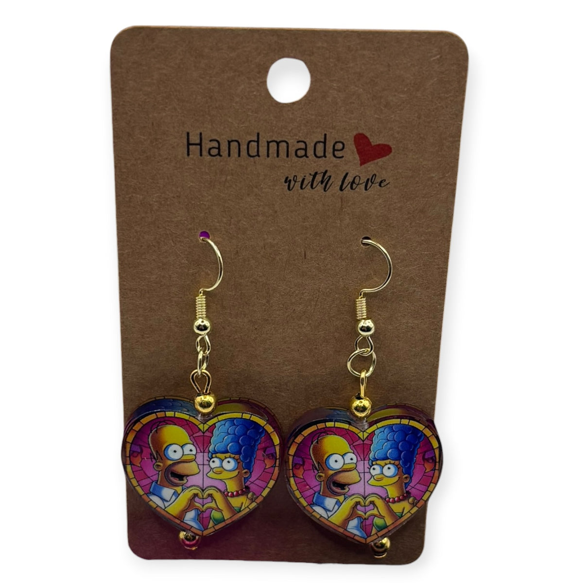 Cartoon Couple Heart Acrylic Earrings