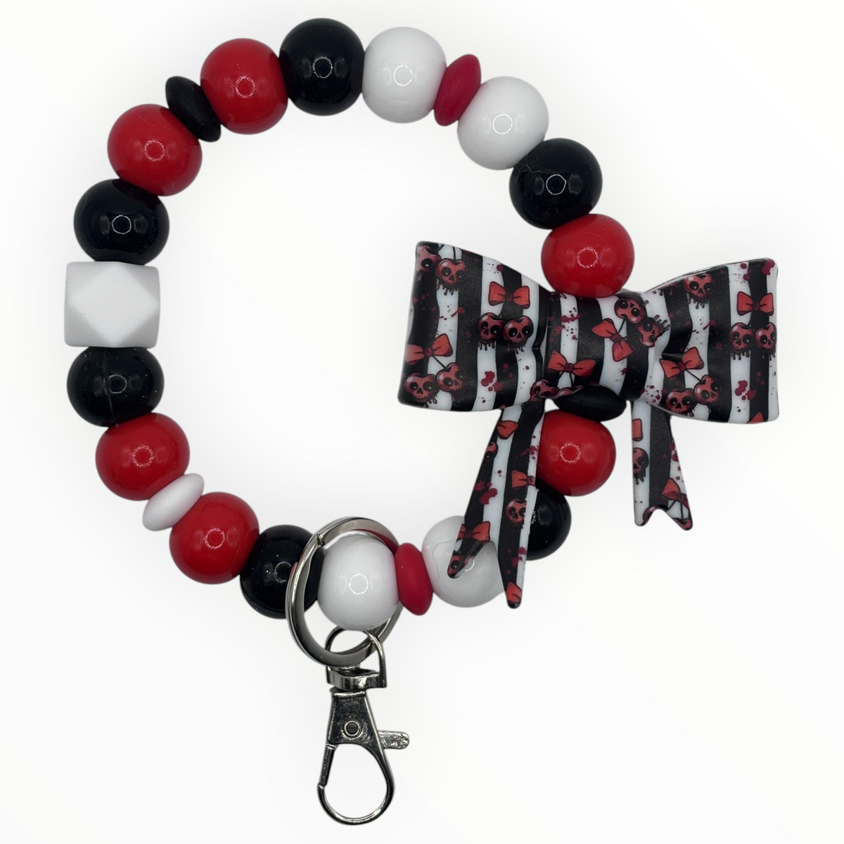 Spooky Cherry Bow Wristlet