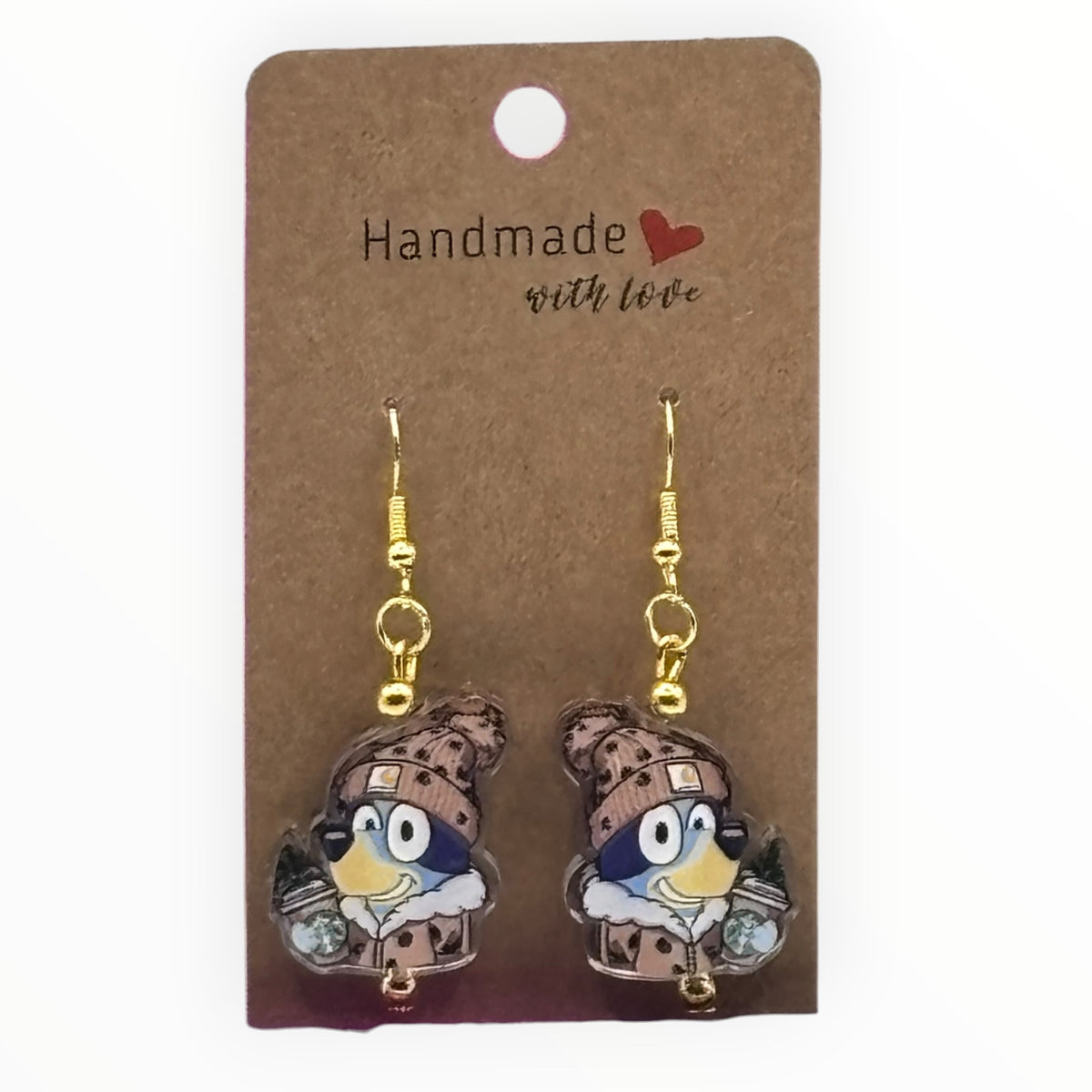 Cozy Blue Pup Acrylic Earrings