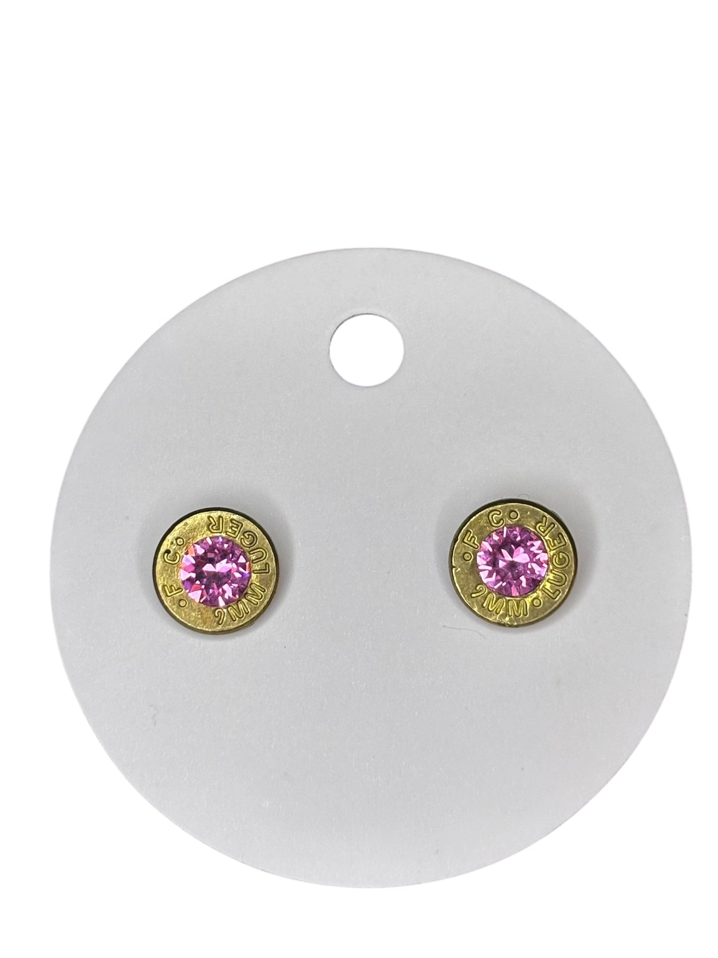 9mm Bullet Slice Stud Earrings with Genuine Swarovski Crystals