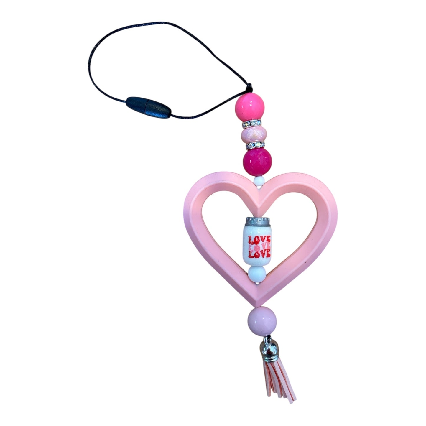 Beaded Heart Car Charms