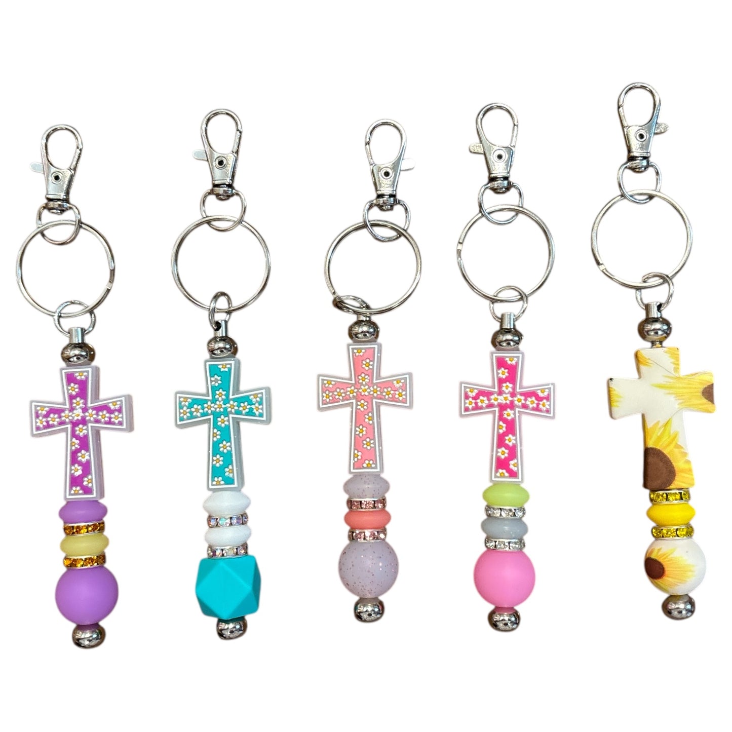 Beaded Cross Keychains