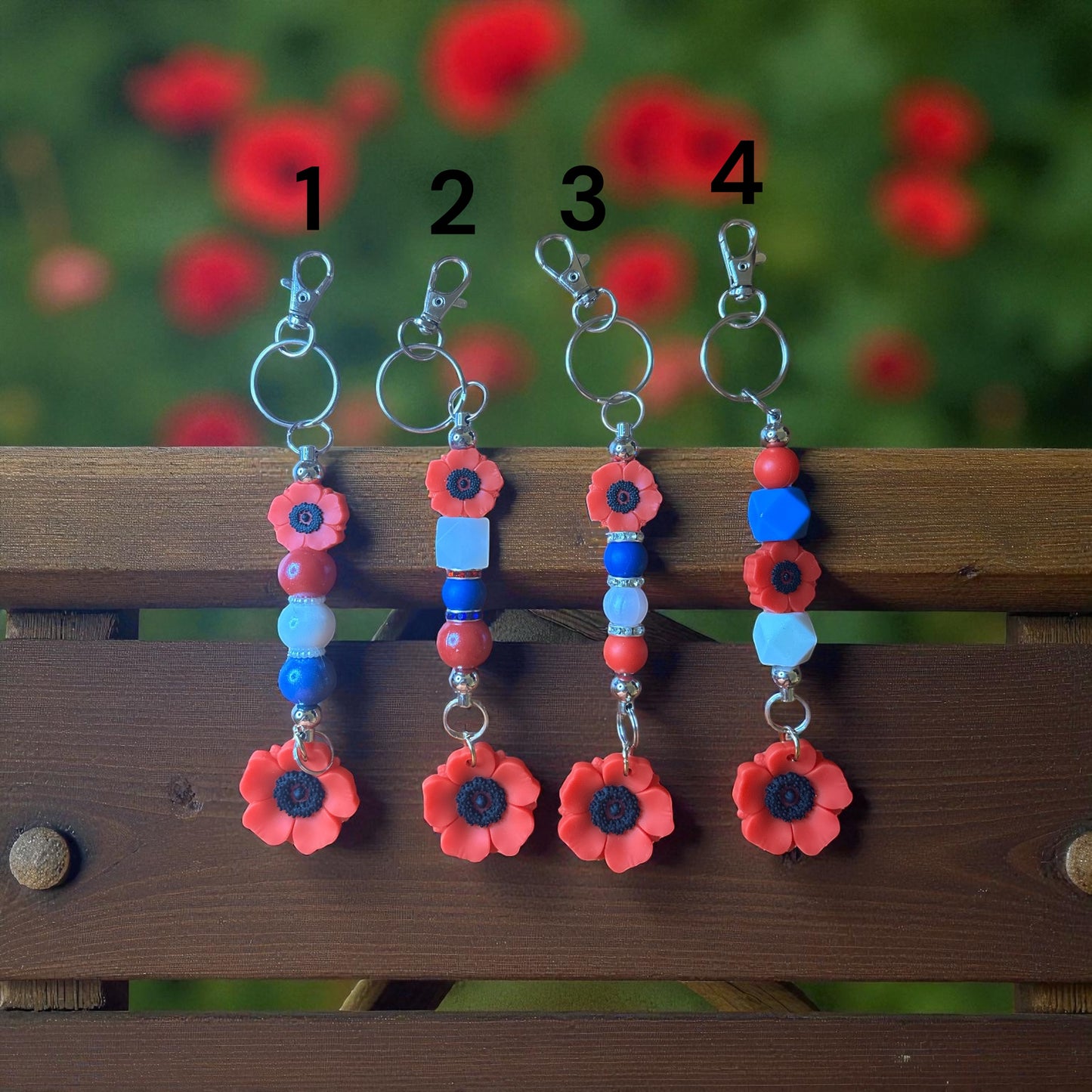 🌺 Veterans Poppy Keychain Collection