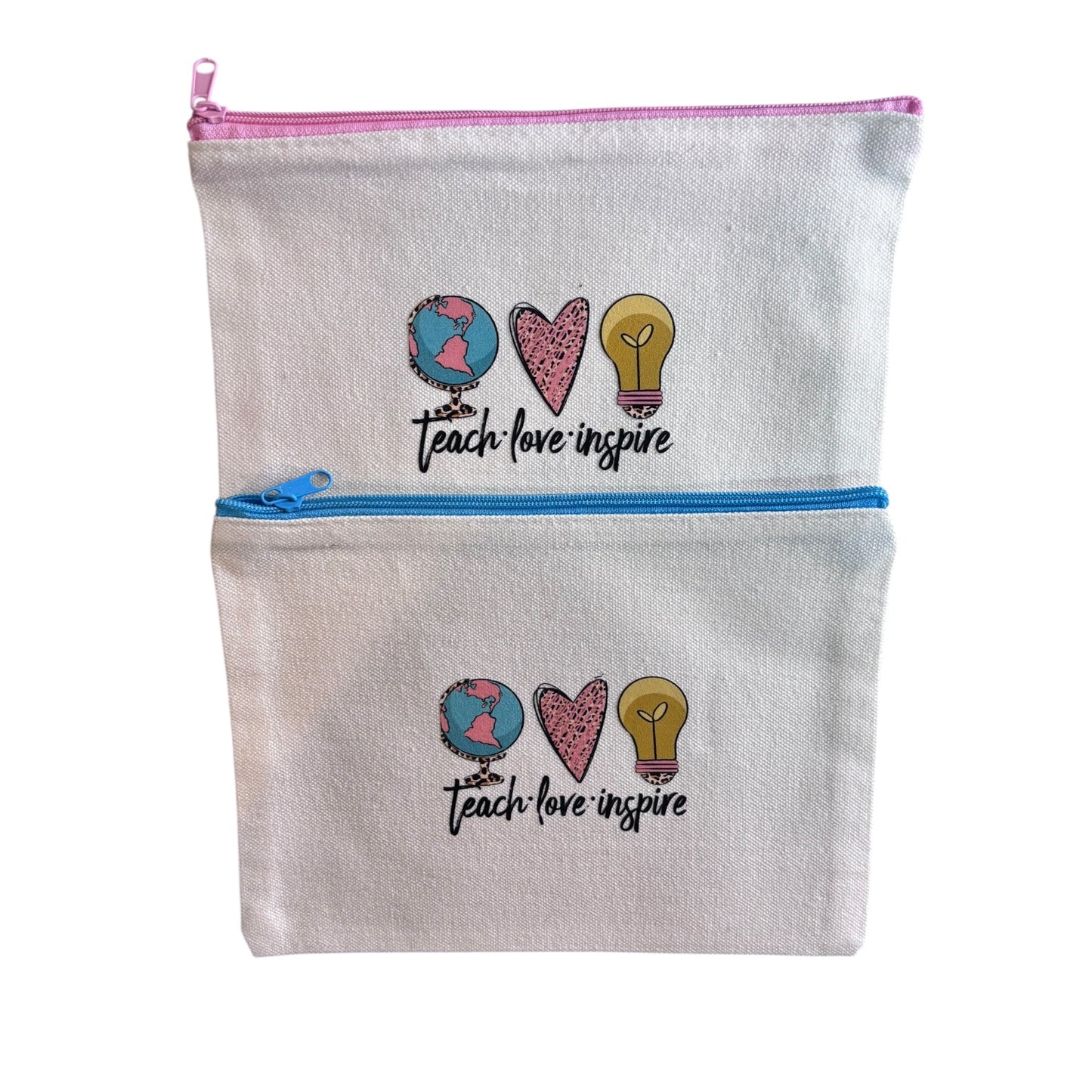 Pressed Teacher Canvas Zipper Pouch Collection