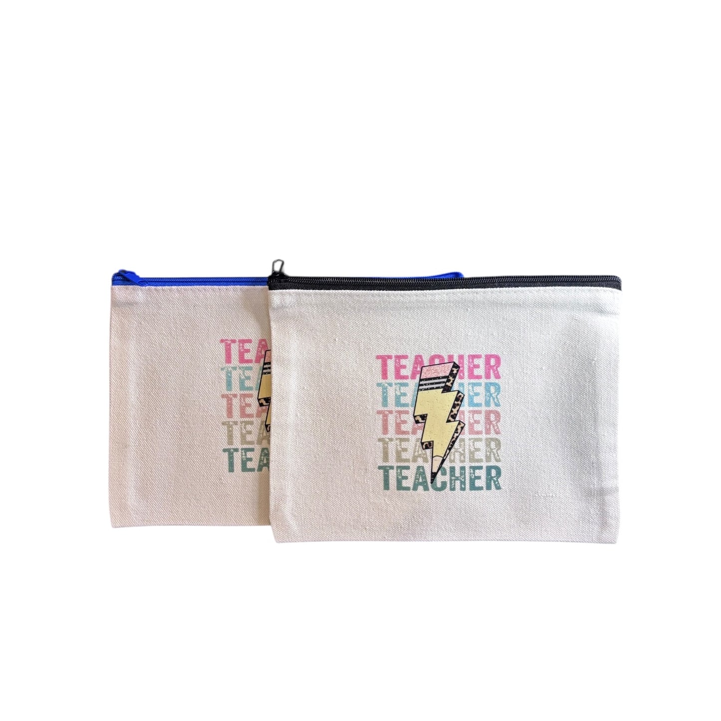 Pressed Teacher Canvas Zipper Pouch Collection