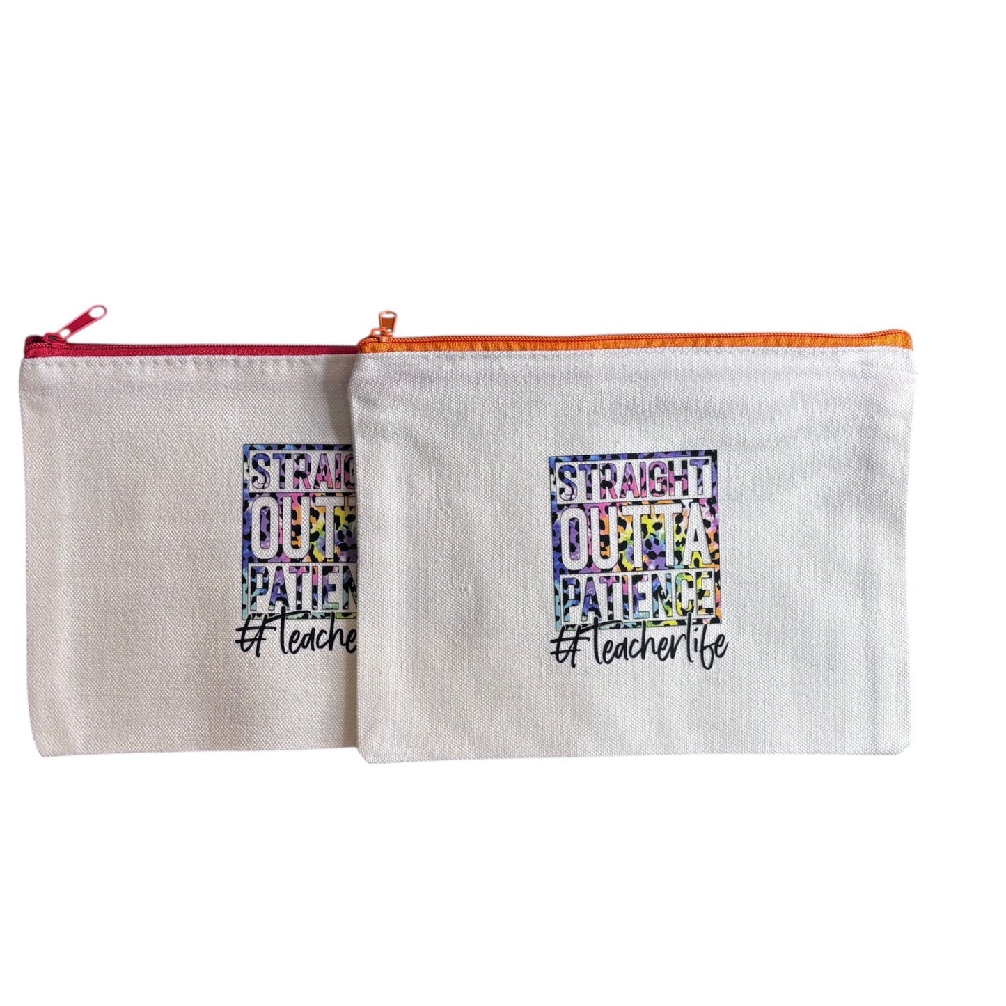 Pressed Teacher Canvas Zipper Pouch Collection