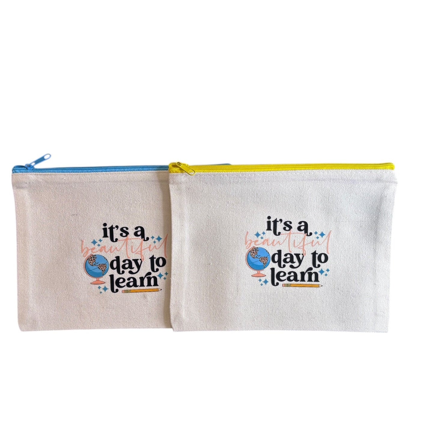 Pressed Teacher Canvas Zipper Pouch Collection