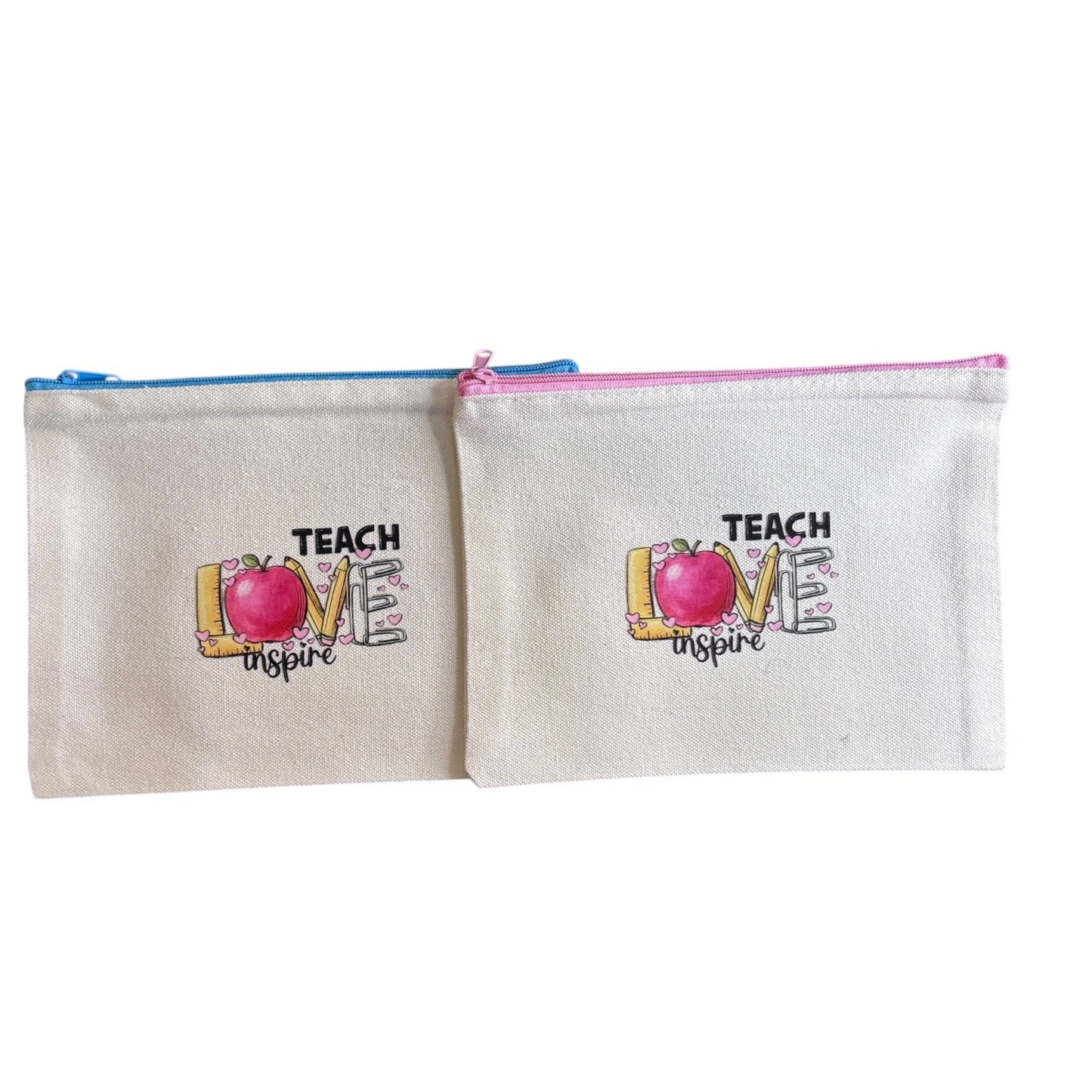Pressed Teacher Canvas Zipper Pouch Collection