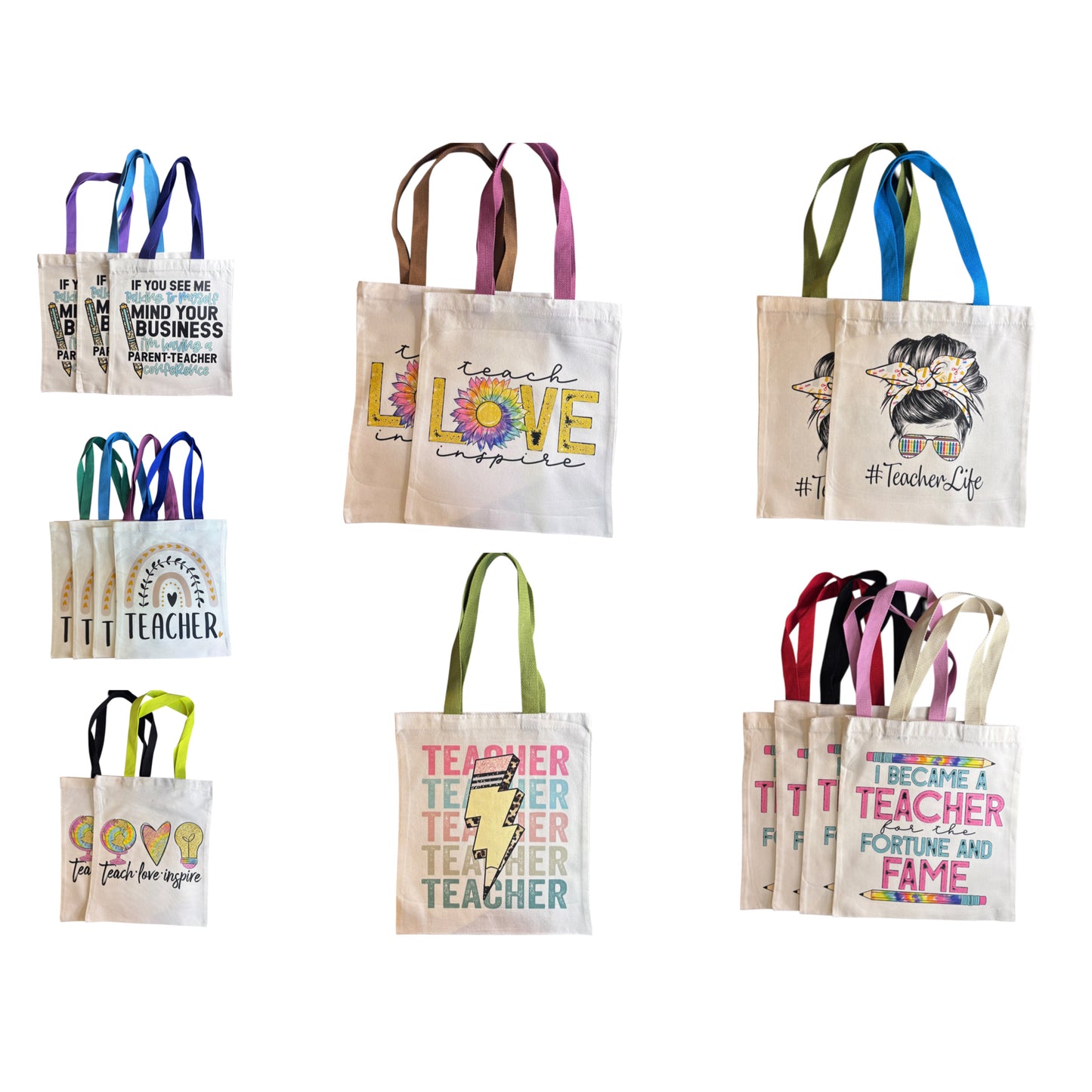 Pressed Teacher Canvas Tote Collection