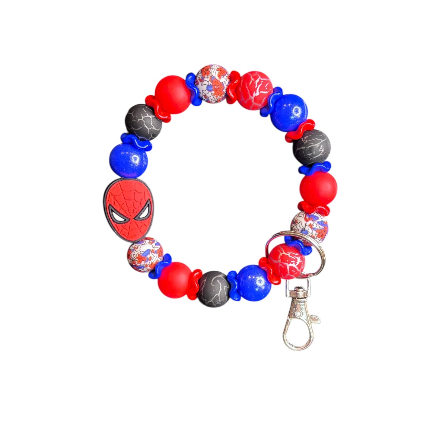 Super Hero Beaded Wristlet Keychain