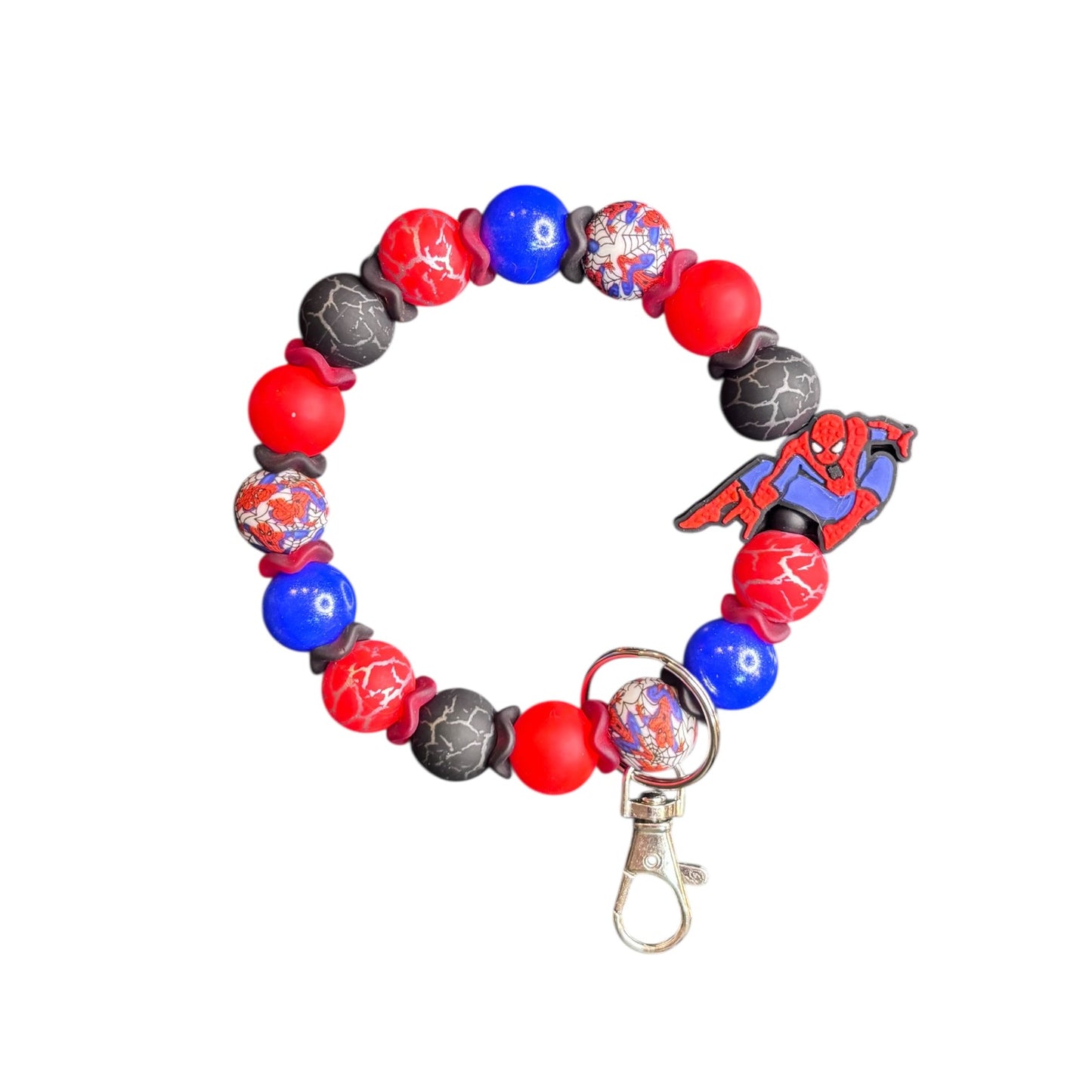 Super Hero Beaded Wristlet Keychain
