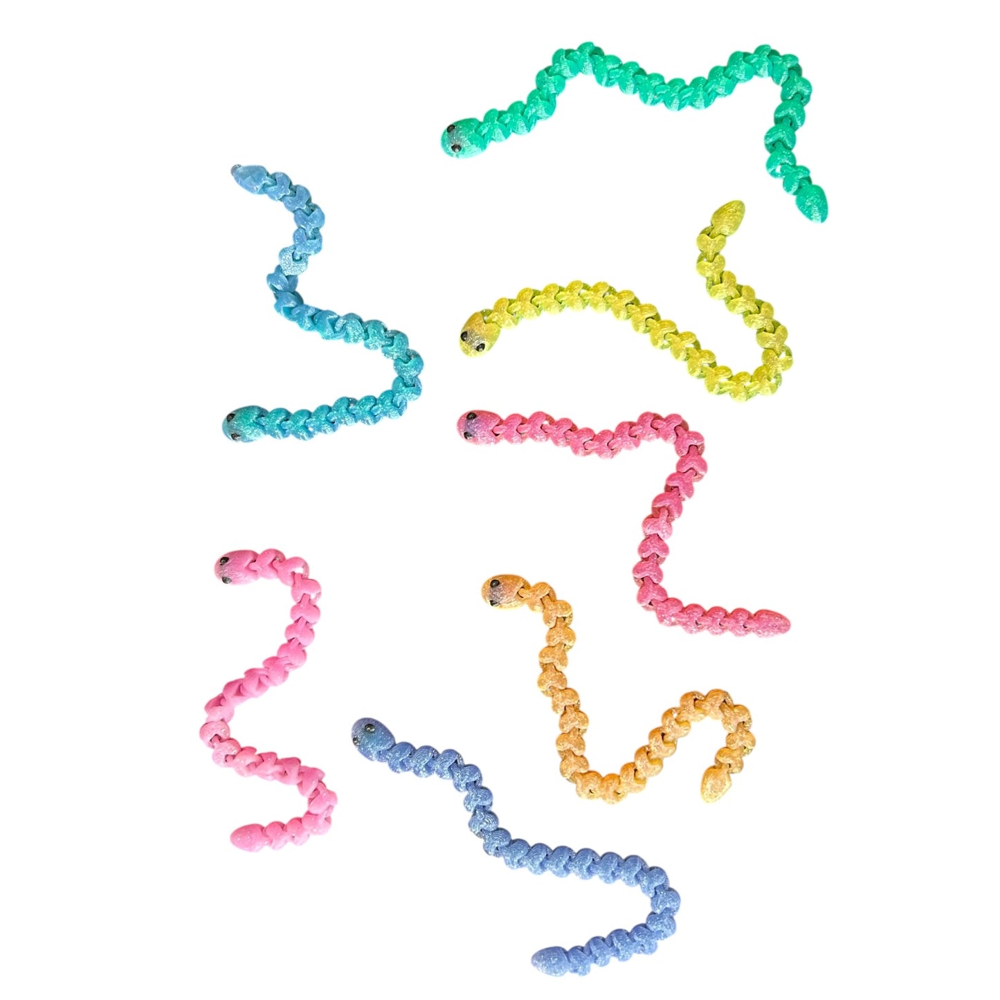 Mini 3D Printed Glitter Snakes