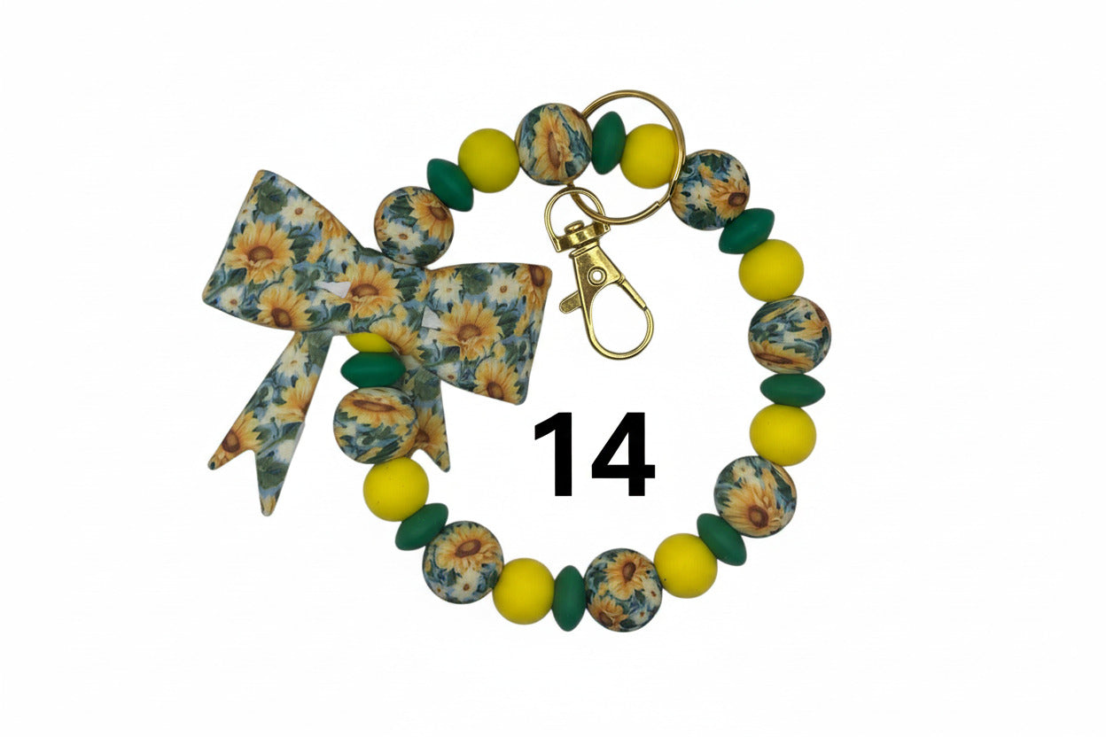 Beaded Silicone Wristlet Keychains