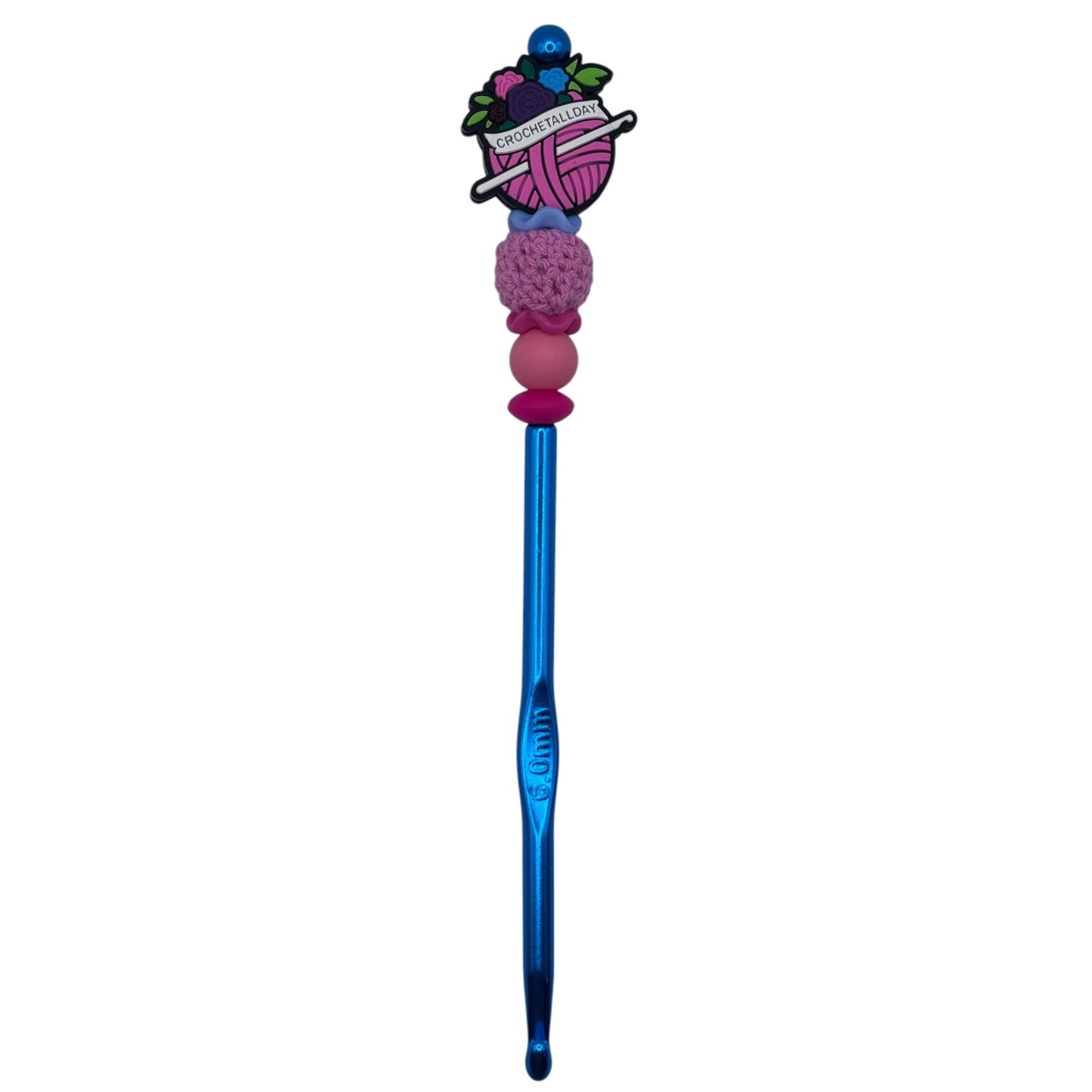 Crochet All Day Beaded Crochet Hook:  Size 6.0 mm Handmade Crochet Hook