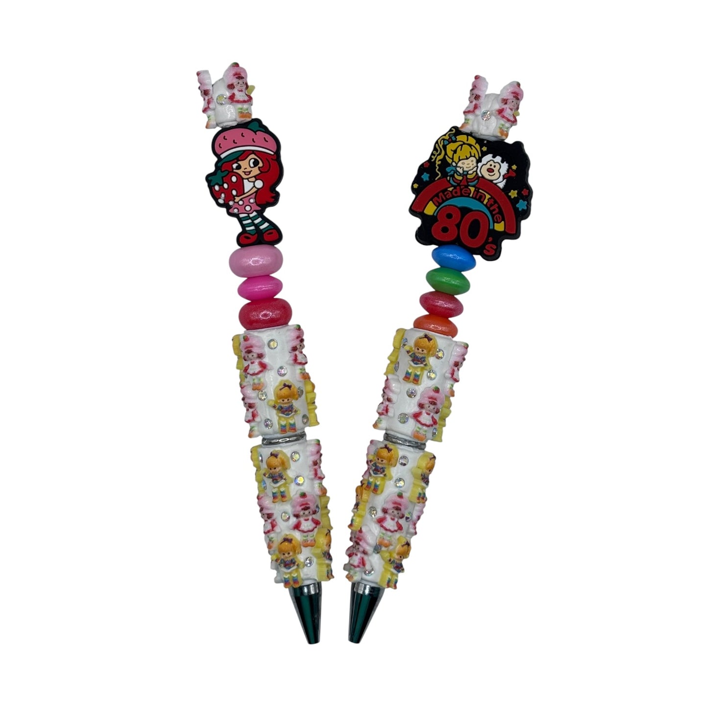 Retro Sweet & Rainbow Beaded Pen Set