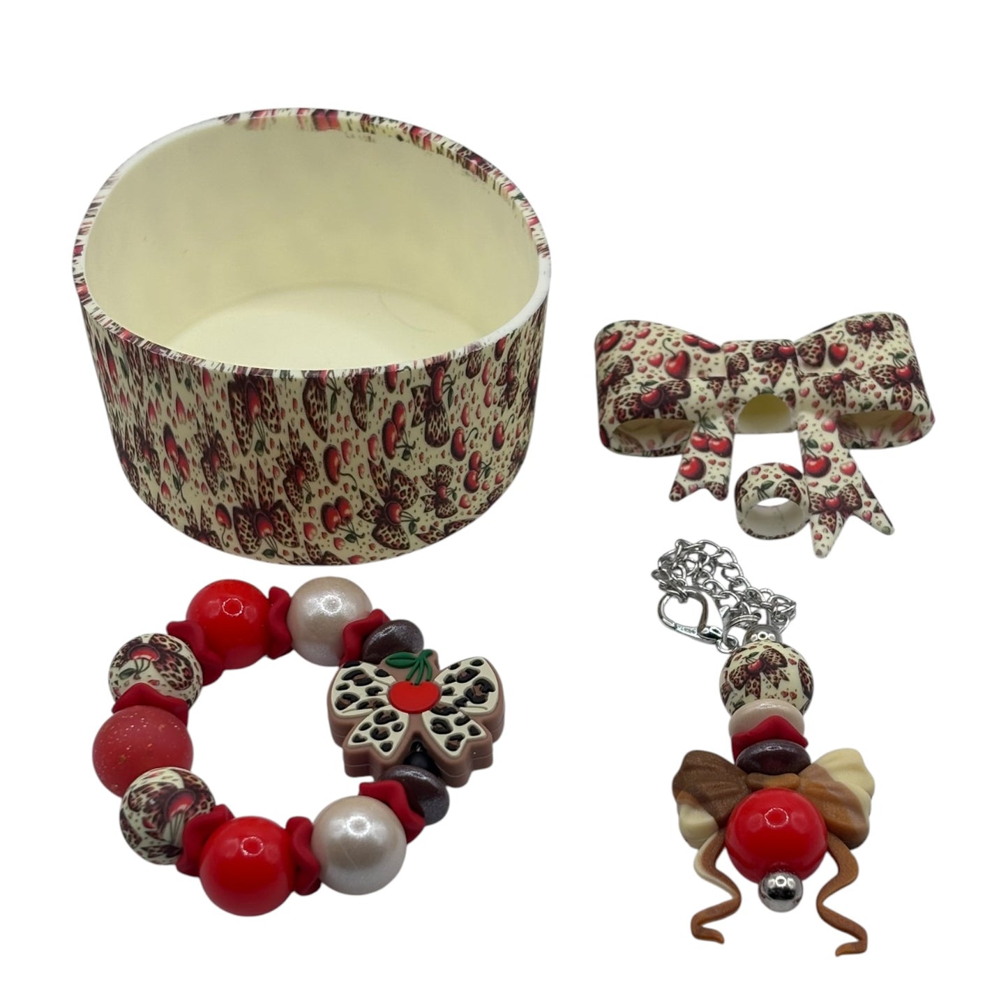 Cherry Bow Tumbler Accessory Bundle