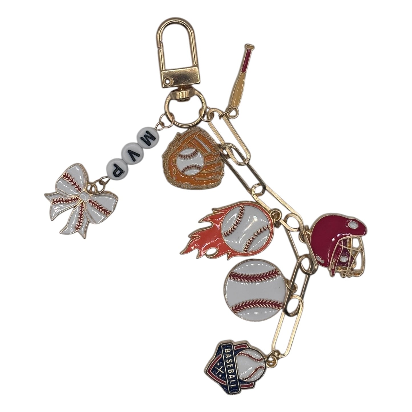 Baseball Charm Keychain