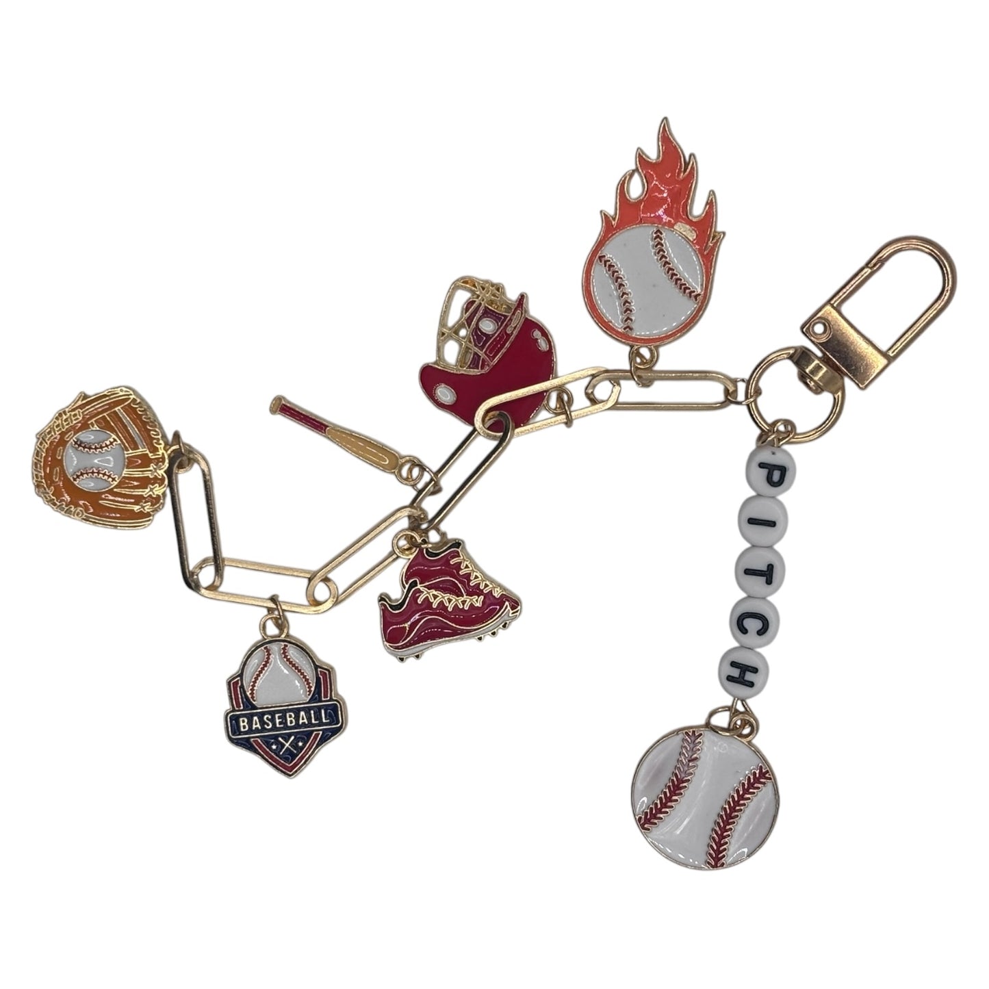 Baseball Charm Keychain