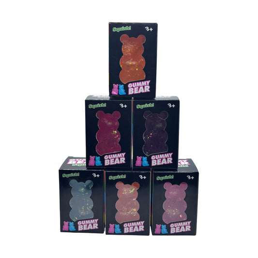 Glitter Gummy Bear Squishy Toy – Slow Rebound Stress Relief Fidget