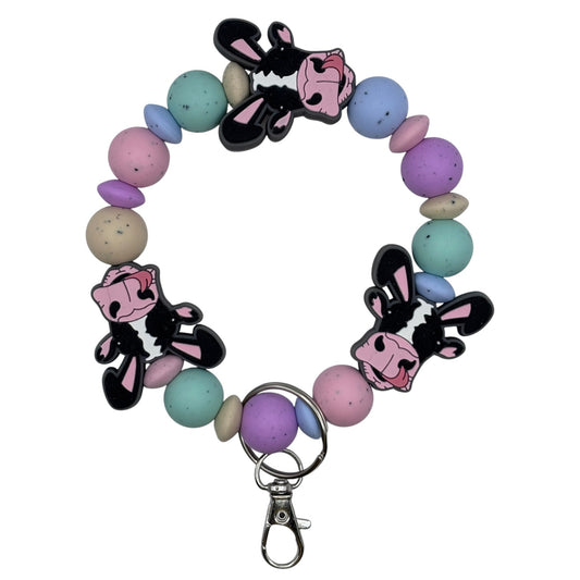 Pastel Moo Crew Wristlet