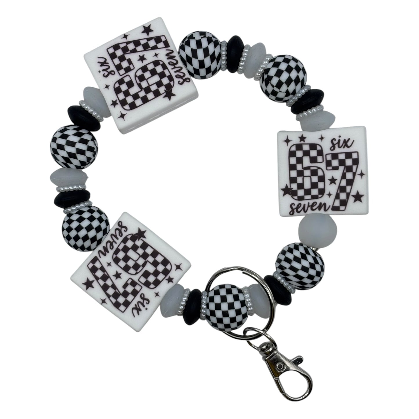 Six Seven Checkered Wristlet