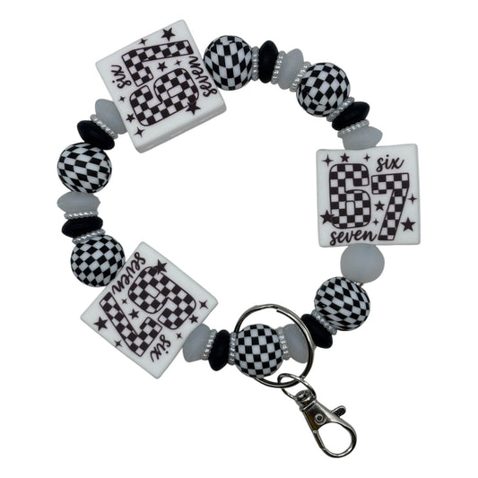 Six Seven Checkered Wristlet