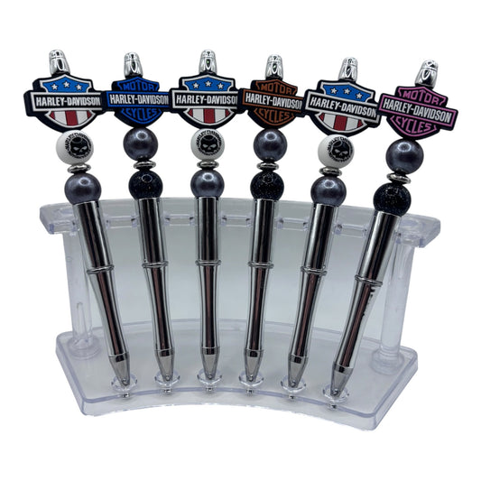 Classic Motorcycle Rider Beaded Pen