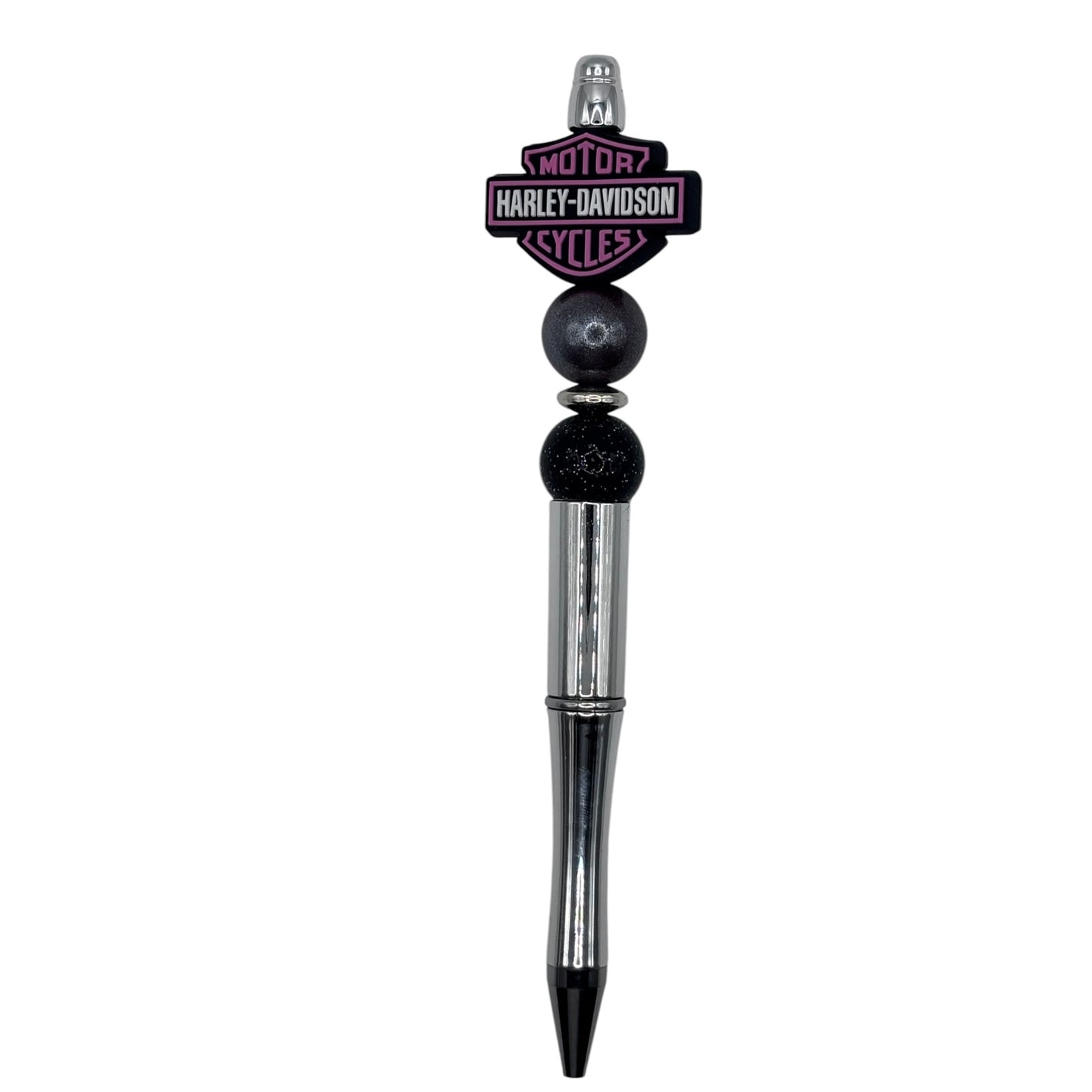 Classic Motorcycle Rider Beaded Pen