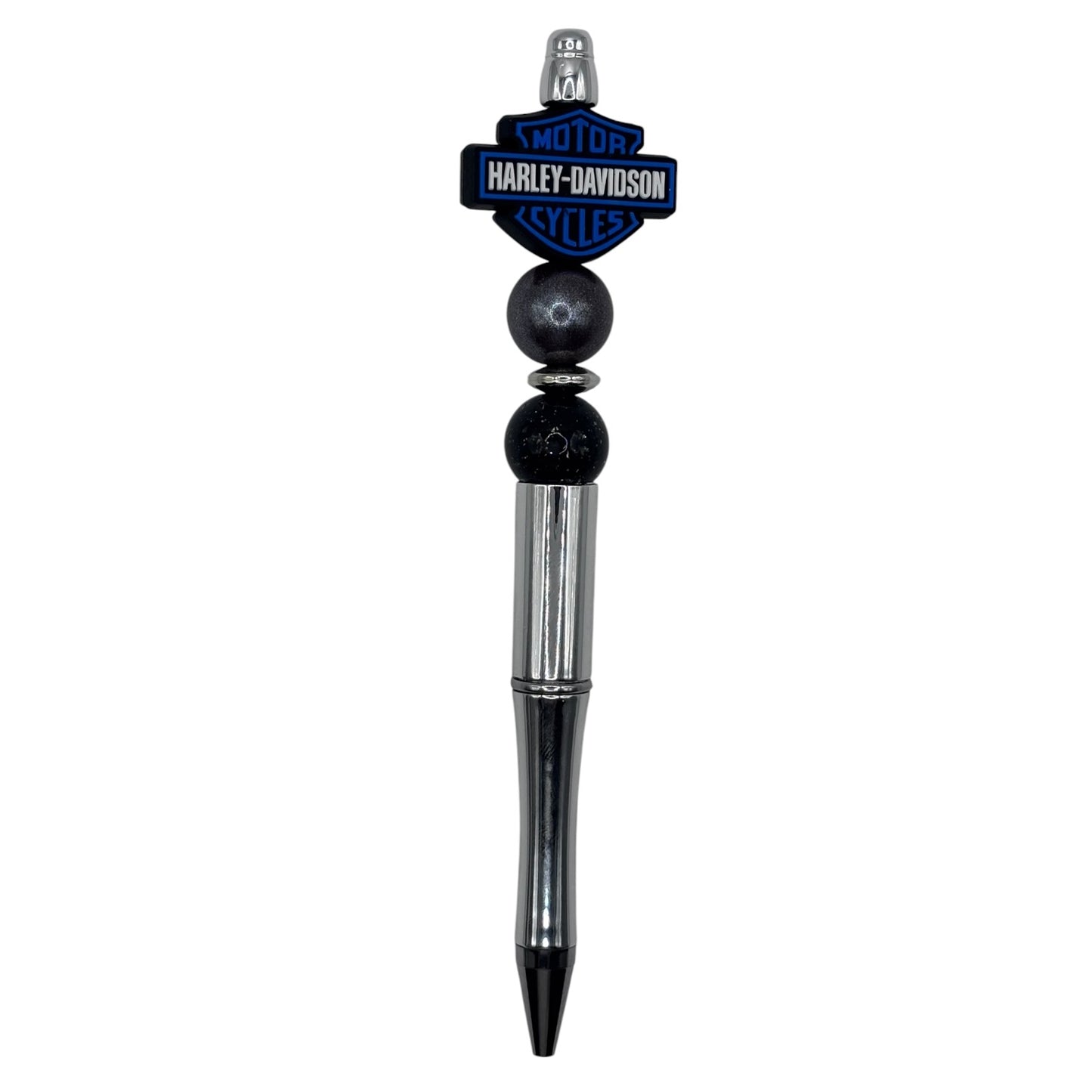 Classic Motorcycle Rider Beaded Pen