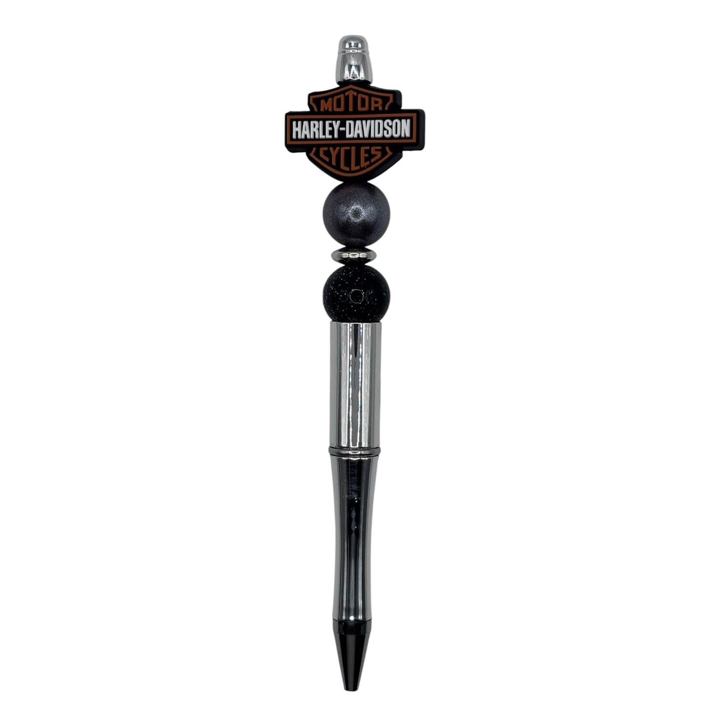 Classic Motorcycle Rider Beaded Pen