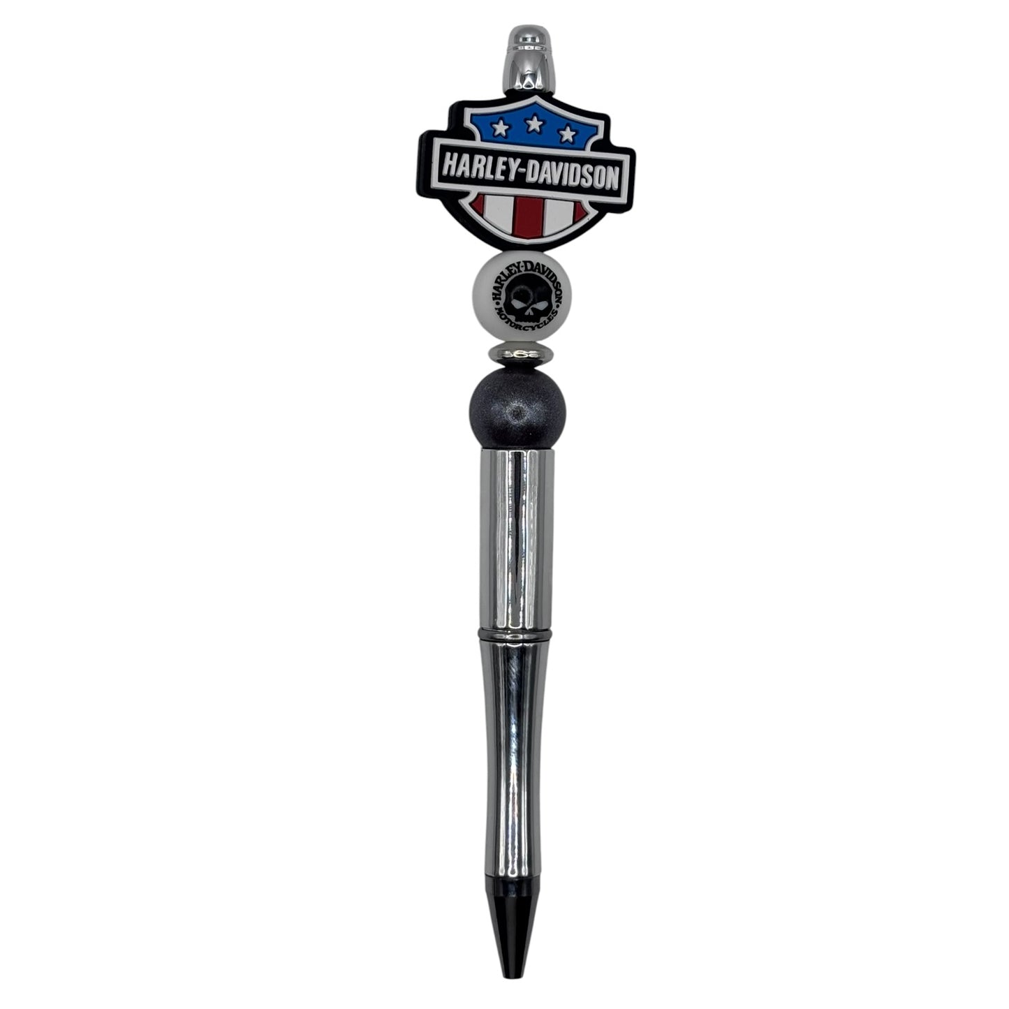 Classic Motorcycle Rider Beaded Pen
