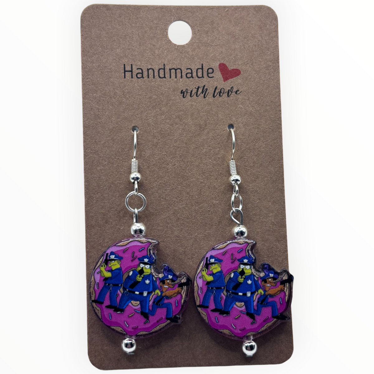 Cartoon Cops & Donut Acrylic Earrings