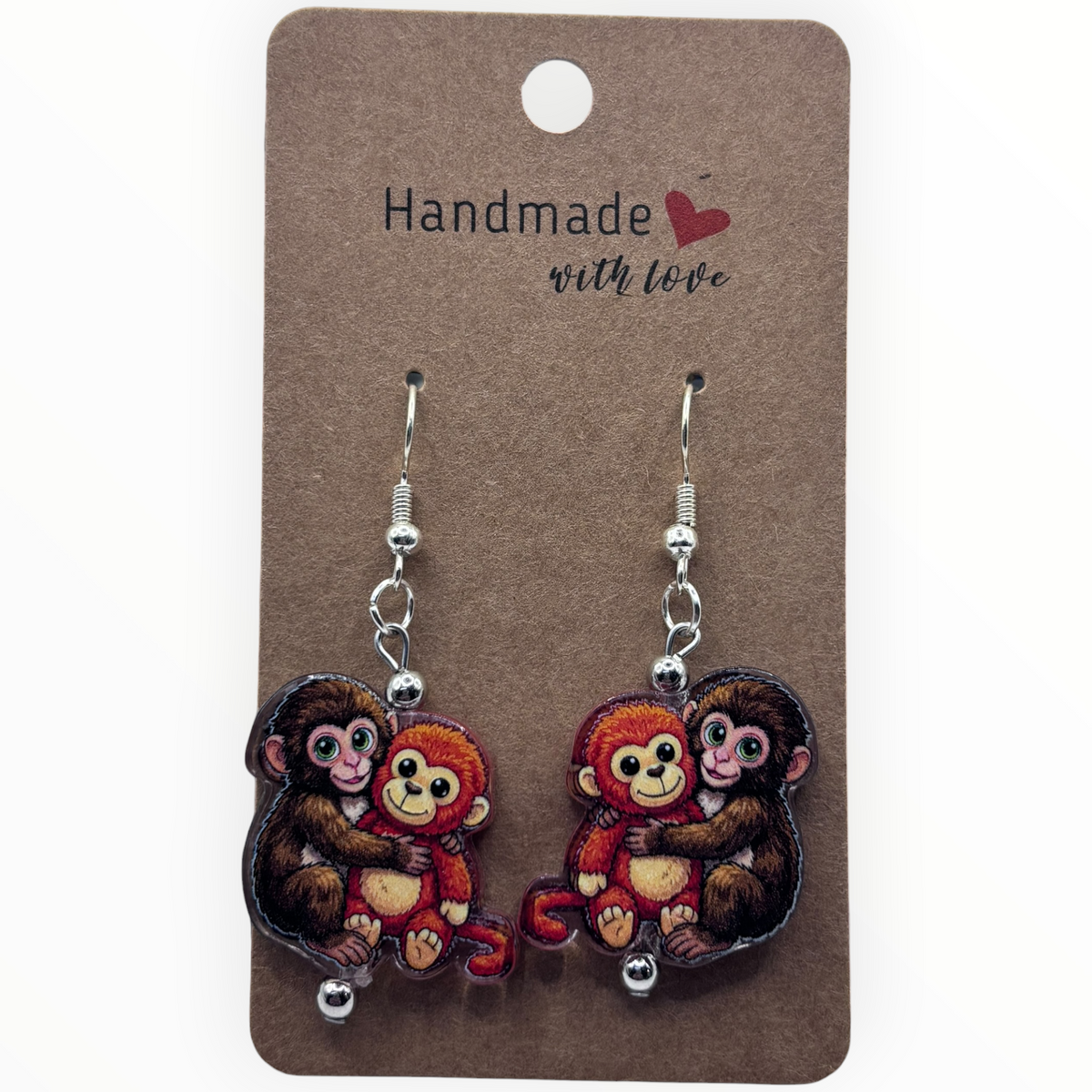 Punch the Monkey Acrylic Earrings