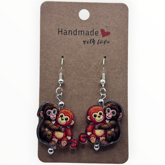 Punch the Monkey Acrylic Earrings