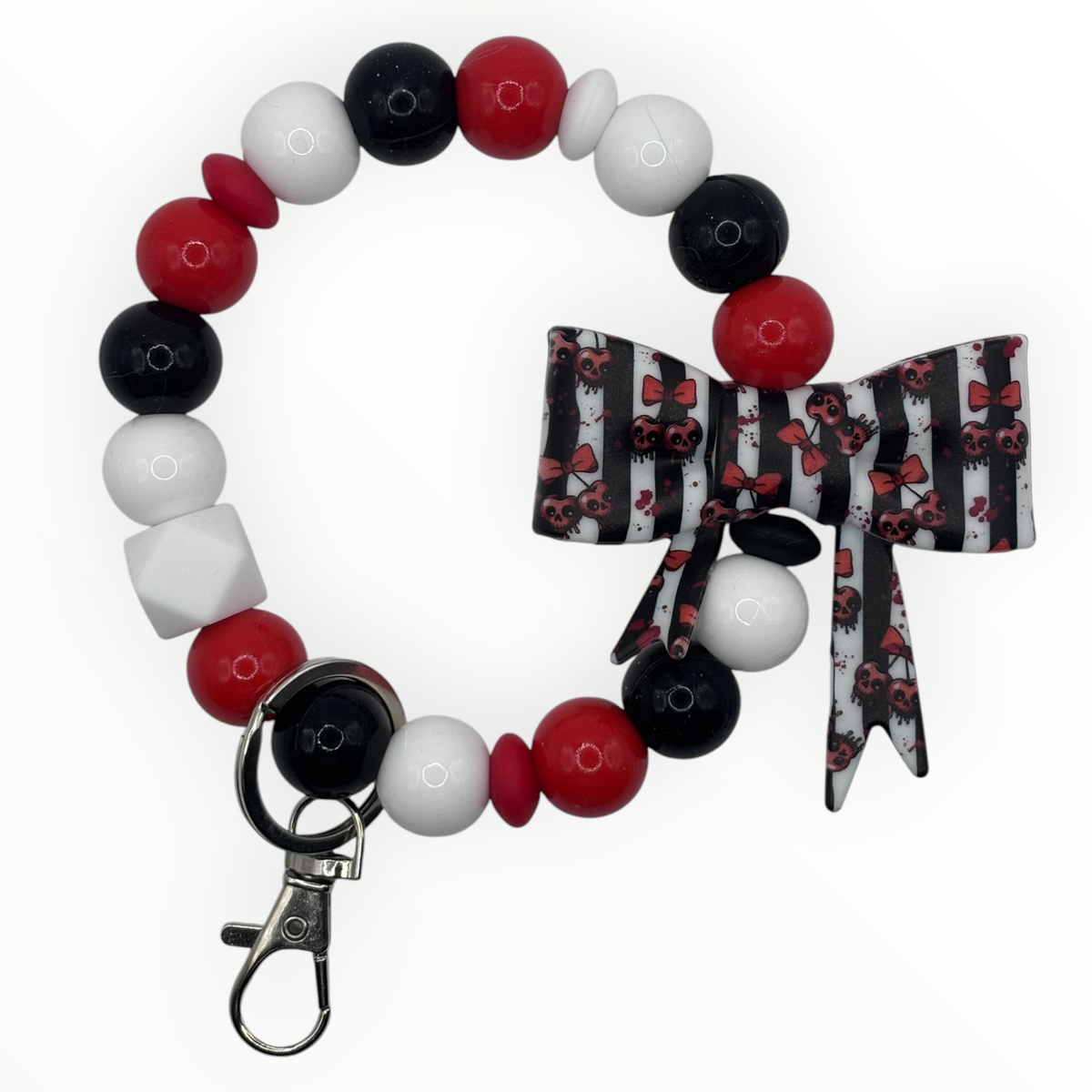 Spooky Cherry Bow Wristlet
