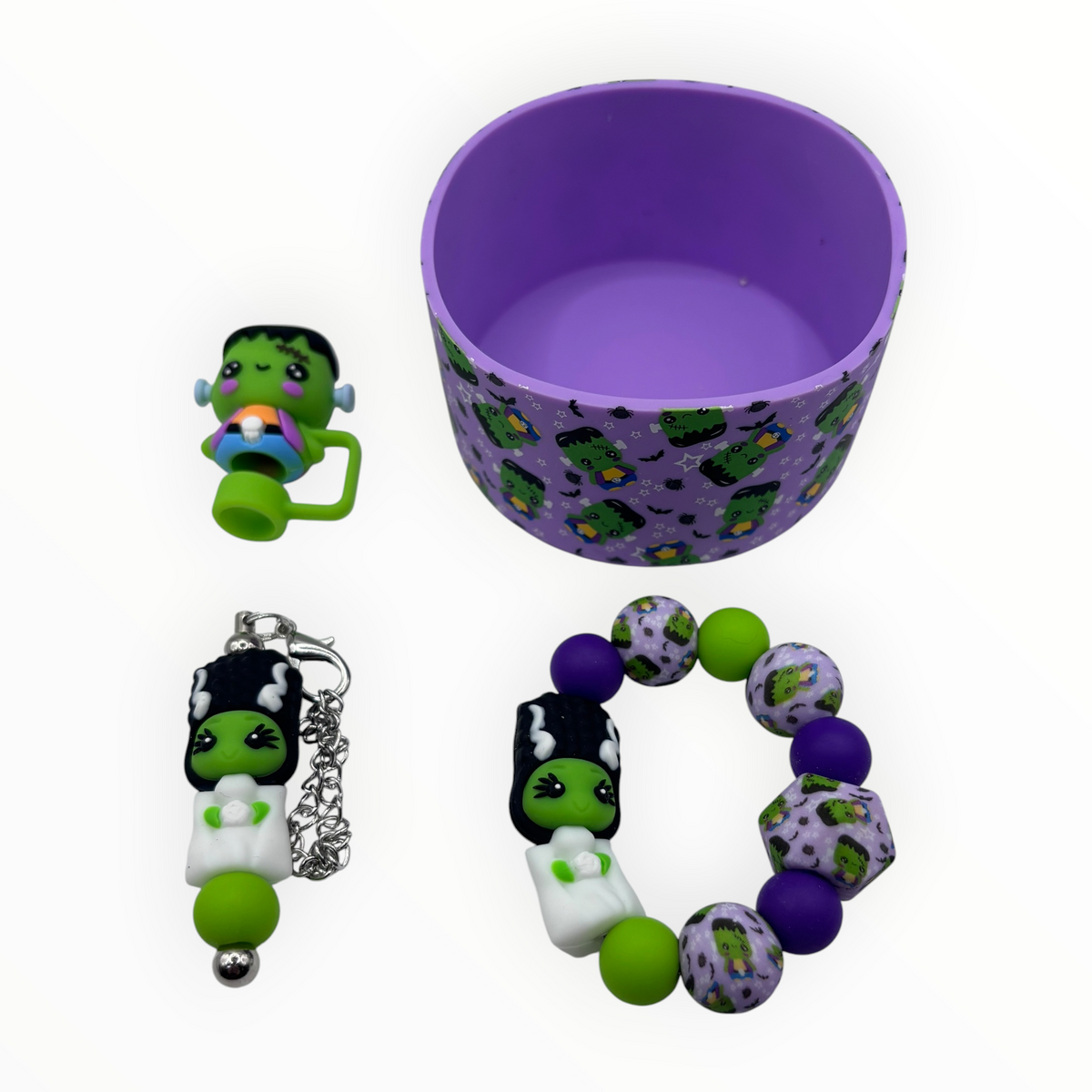 Frankenstein and Bride Tumbler Accessory Set