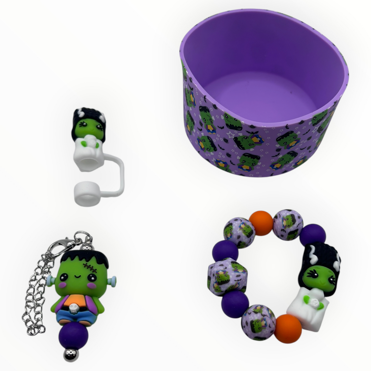 Frankenstein and Bride Tumbler Accessory Set