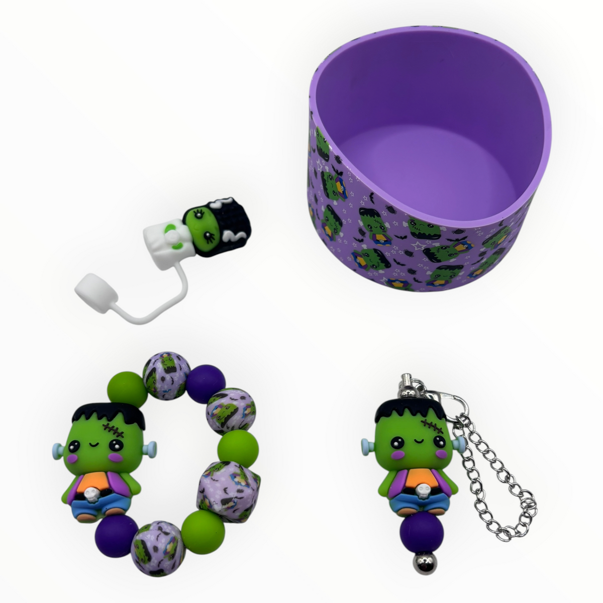 Frankenstein and Bride Tumbler Accessory Set