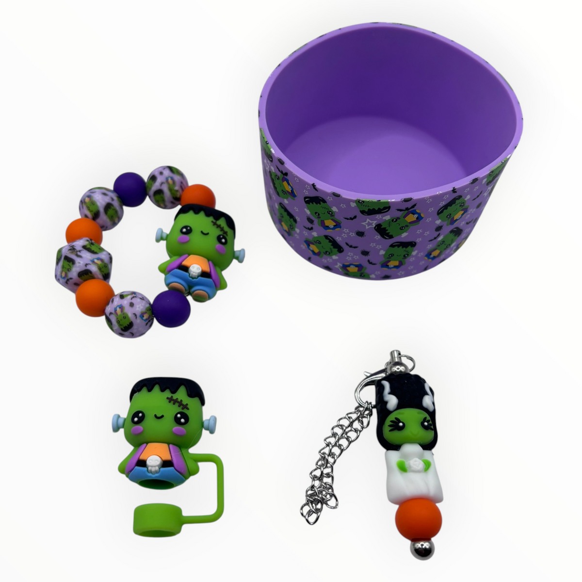 Frankenstein and Bride Tumbler Accessory Set