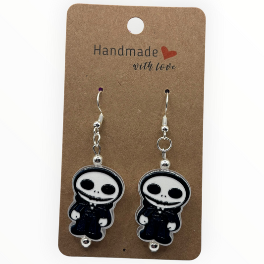 Skeleton King Acrylic Earrings