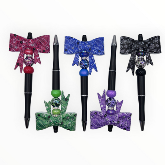 Paisley Bow Beaded Pen
