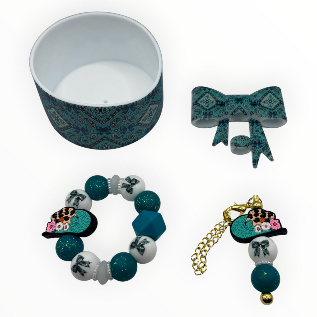 Paisley Bow Tumbler Accessory Set