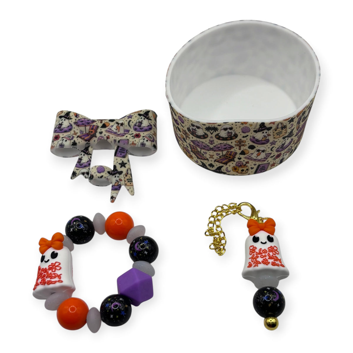 Spooky Beach Ghost Tumbler Accessory Set