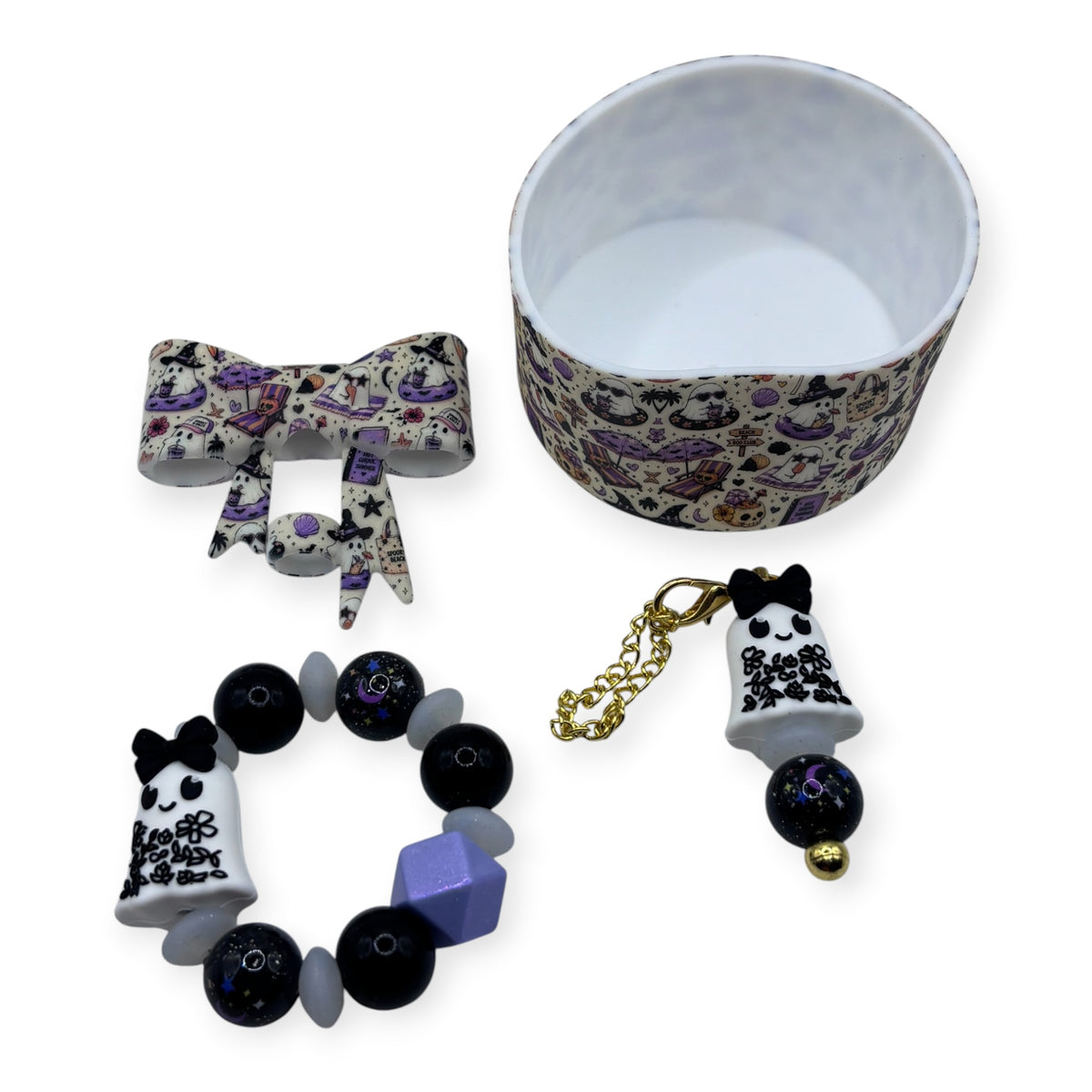 Spooky Beach Ghost Tumbler Accessory Set