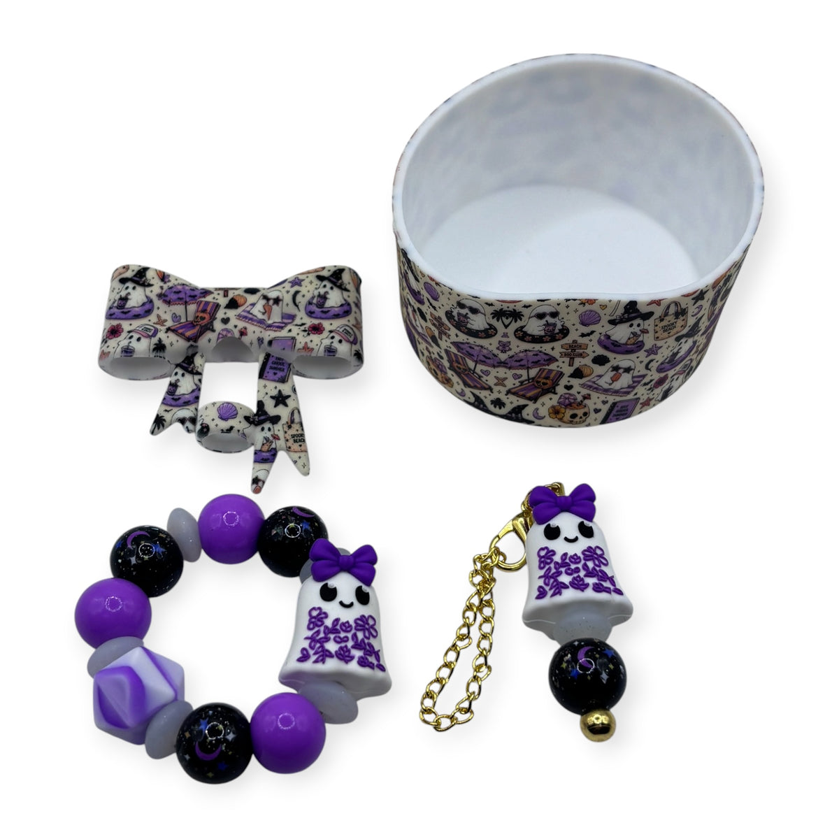 Spooky Beach Ghost Tumbler Accessory Set