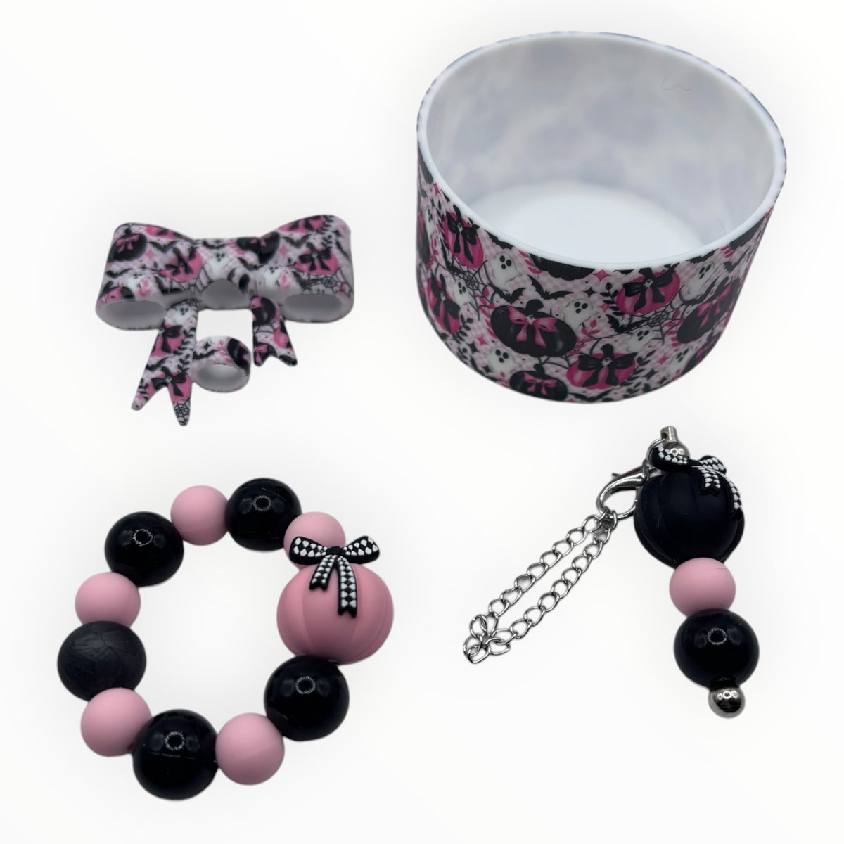 Pink Pumpkin Parade Tumbler Accessory Set