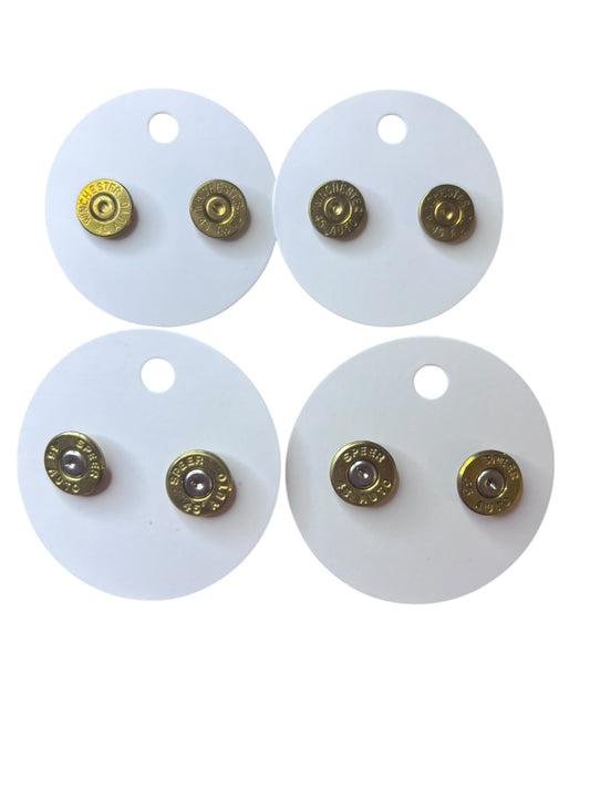 45 Auto Bullet Slice Stud Earrings – Primer Intact (Upcycled Casings)