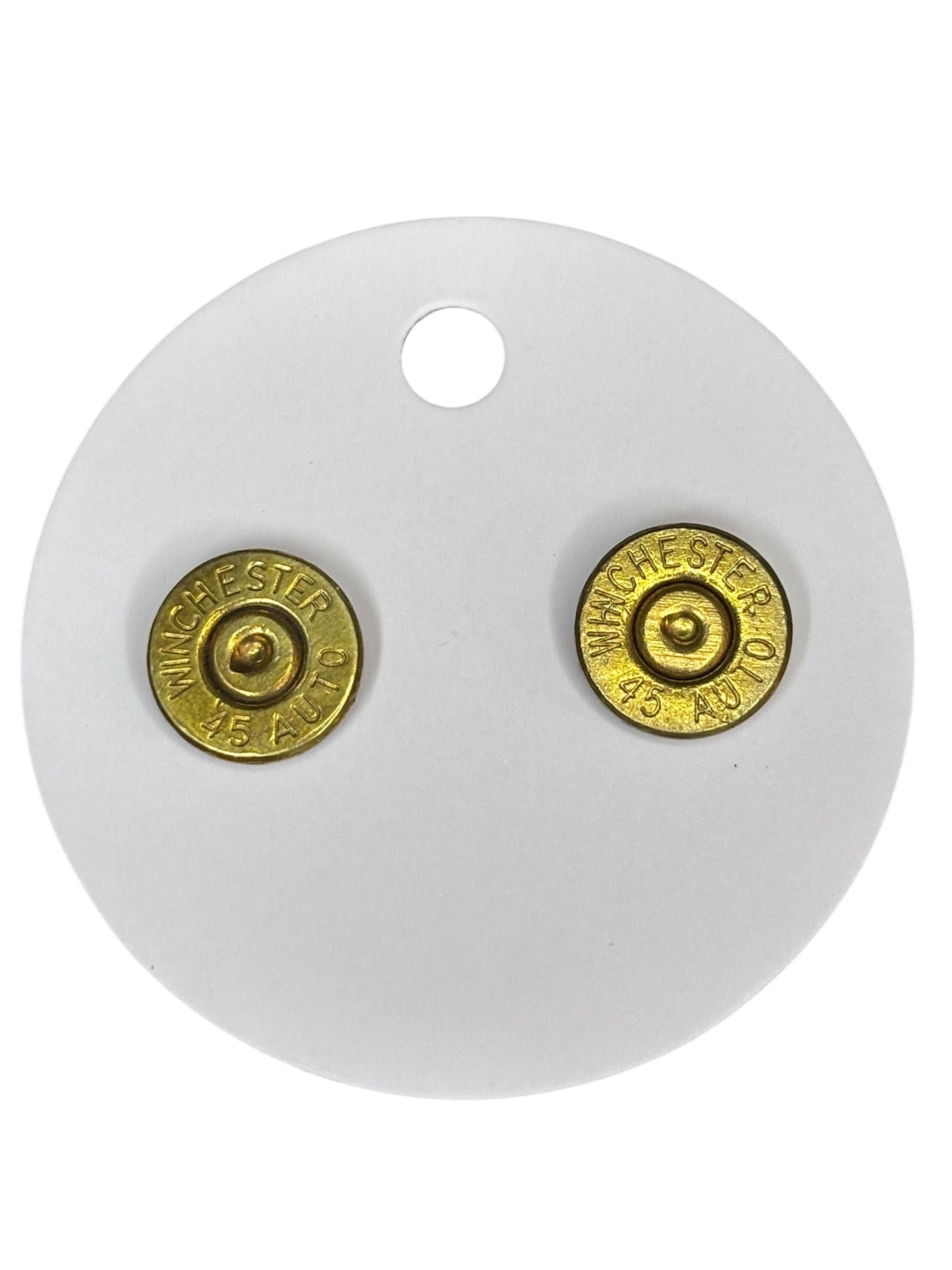 45 Auto Bullet Slice Stud Earrings – Primer Intact (Upcycled Casings)